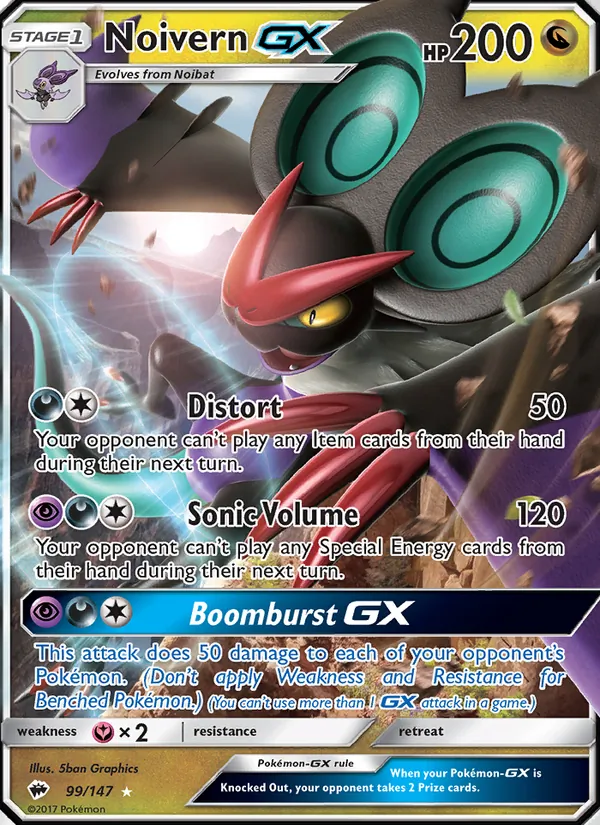 Noivern GX — Burning Shadows #99 (Pokémon TCG card)