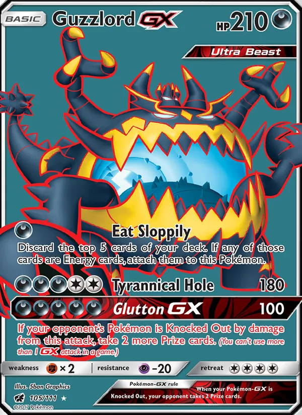 Guzzlord GX — Crimson Invasion #105 (Pokémon TCG card)