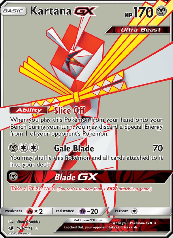 Kartana GX — Crimson Invasion #106 (Pokémon TCG card)