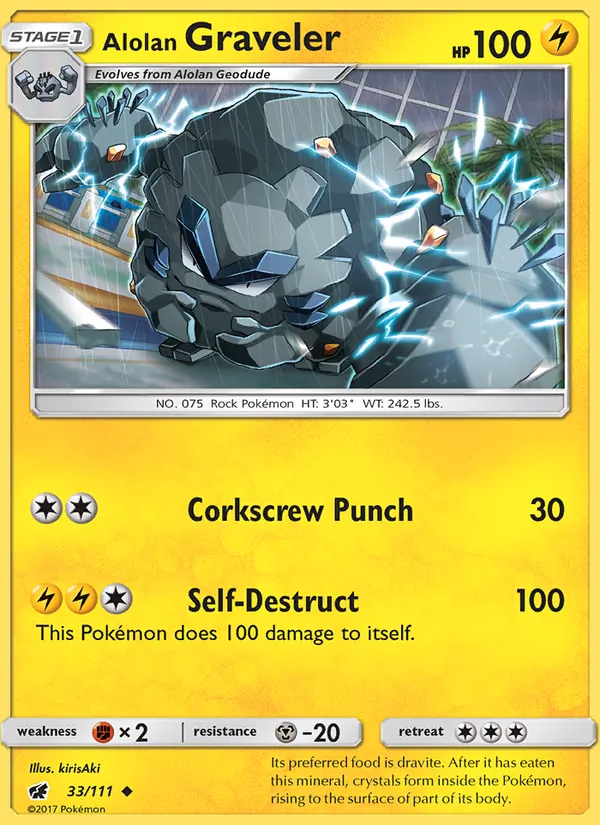 Alolan Graveler — Crimson Invasion #33 (Pokémon TCG card)