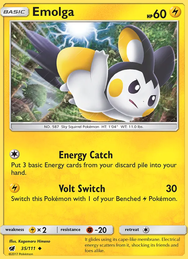 Emolga — Crimson Invasion #35 (Pokémon TCG card)