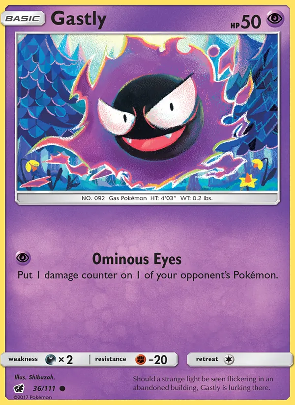 Gastly — Crimson Invasion #36 (Pokémon TCG card)