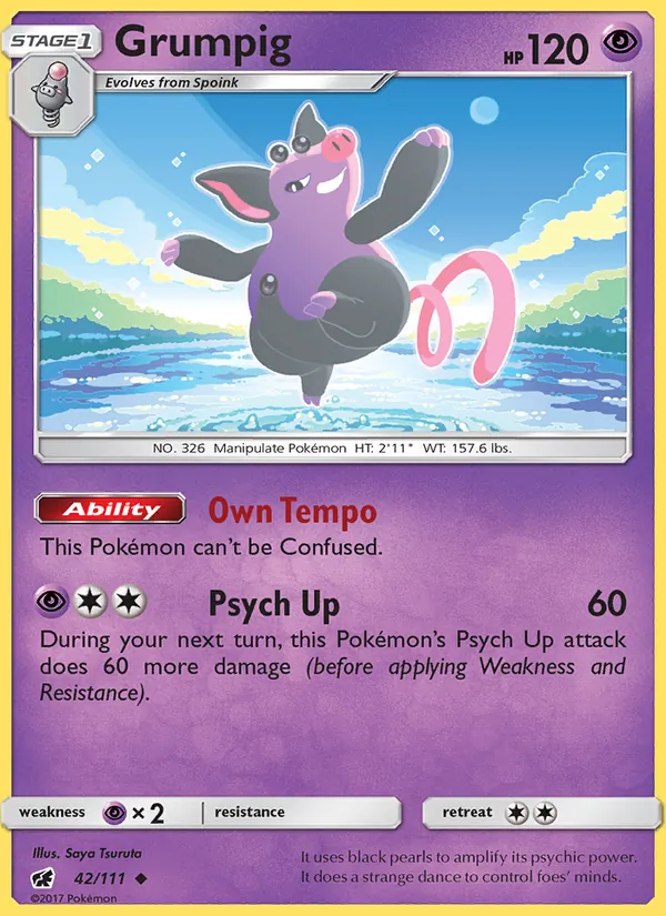 Grumpig — Crimson Invasion #42 (Pokémon TCG card)