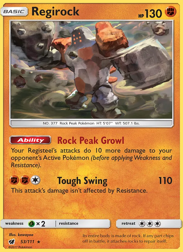Regirock — Crimson Invasion #53 (Pokémon TCG card)
