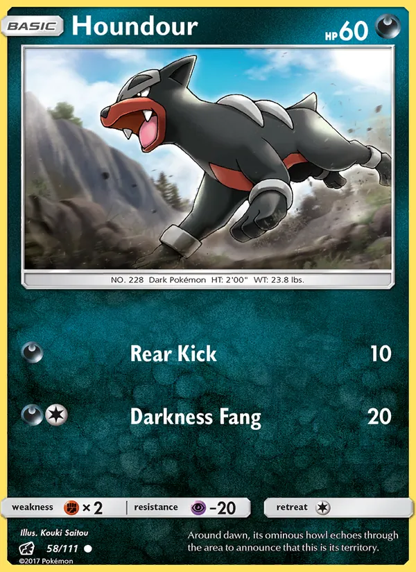 Houndour — Crimson Invasion #58 (Pokémon TCG card)