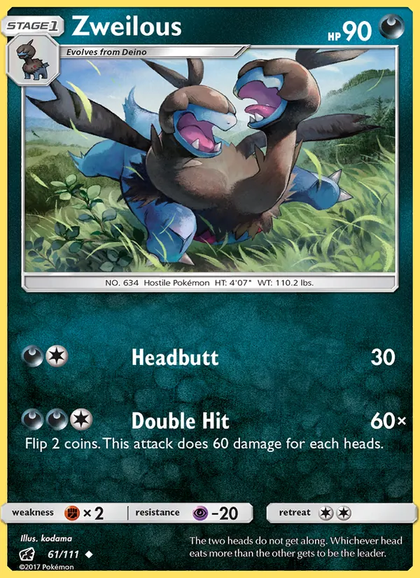 Zweilous — Crimson Invasion #61 (Pokémon TCG card)