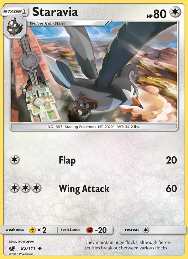 Staravia — Crimson Invasion #82 (Pokémon TCG card)