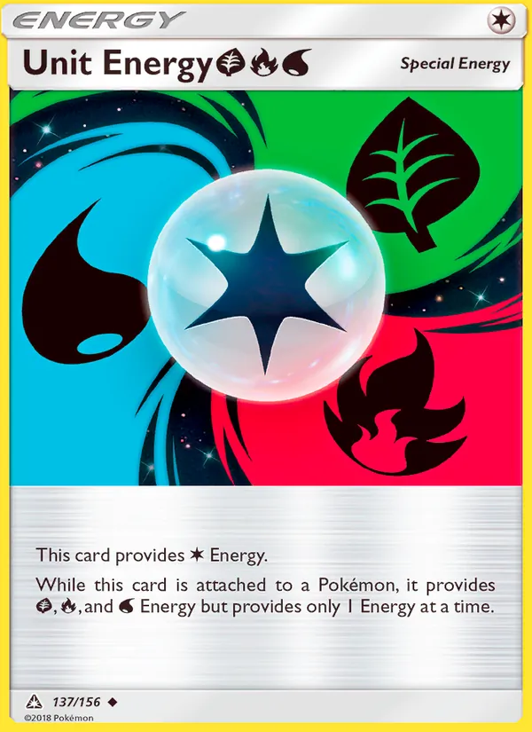 Unit Energy GrassFireWater — Ultra Prism #137 (Pokémon TCG card)