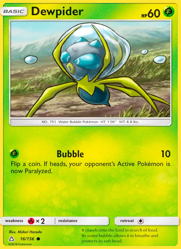 Dewpider — Ultra Prism #16 (Pokémon TCG card)