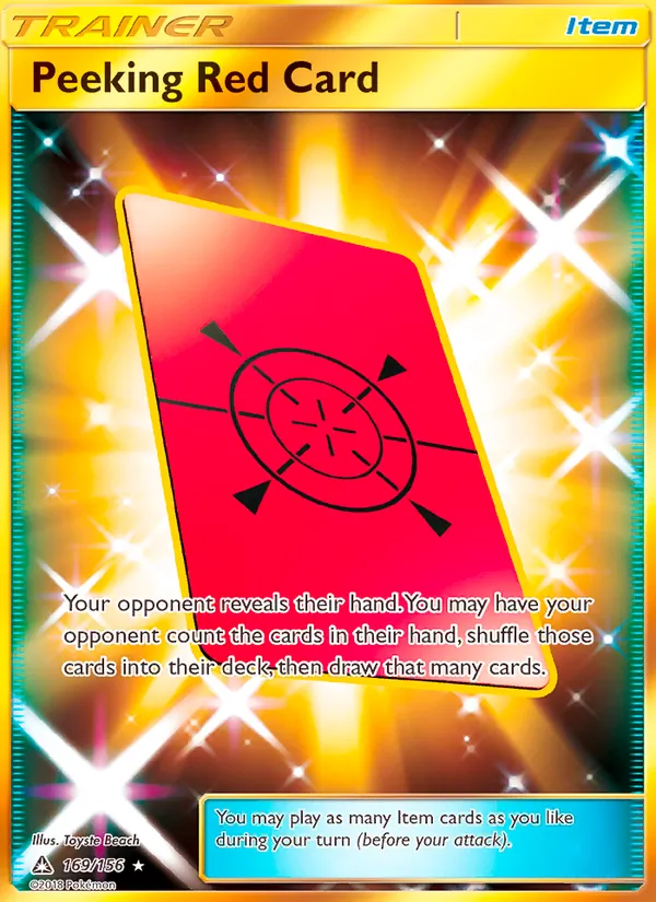Peeking Red Card — Ultra Prism #169 (Pokémon TCG card)