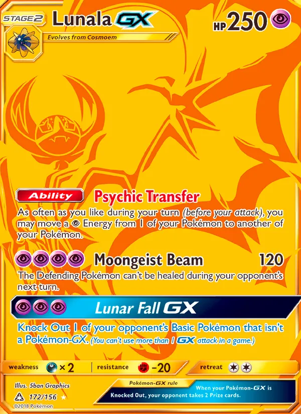 Lunala GX — Ultra Prism #172 (Pokémon TCG card)