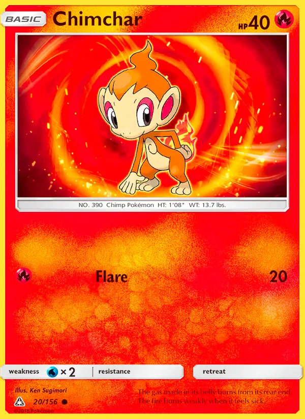 Chimchar — Ultra Prism #20 (Pokémon TCG card)