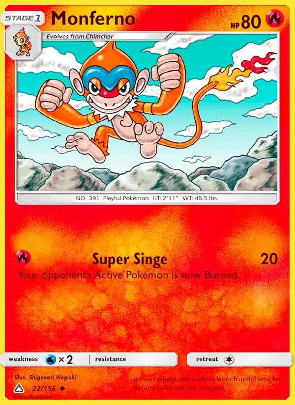 Monferno — Ultra Prism #22 (Pokémon TCG card)