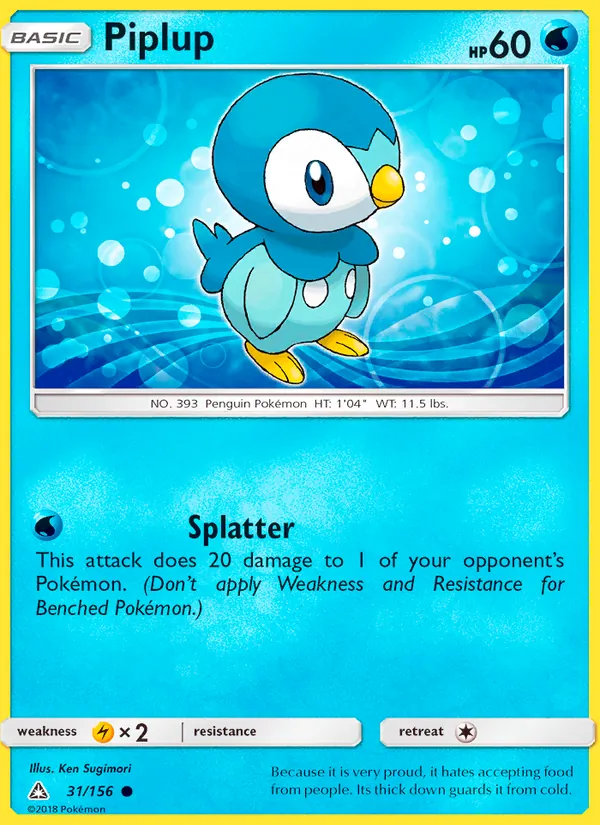 Piplup — Ultra Prism #31 (Pokémon TCG card)