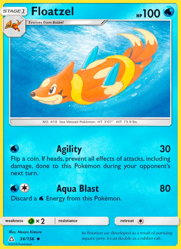 Floatzel — Ultra Prism #36 (Pokémon TCG card)