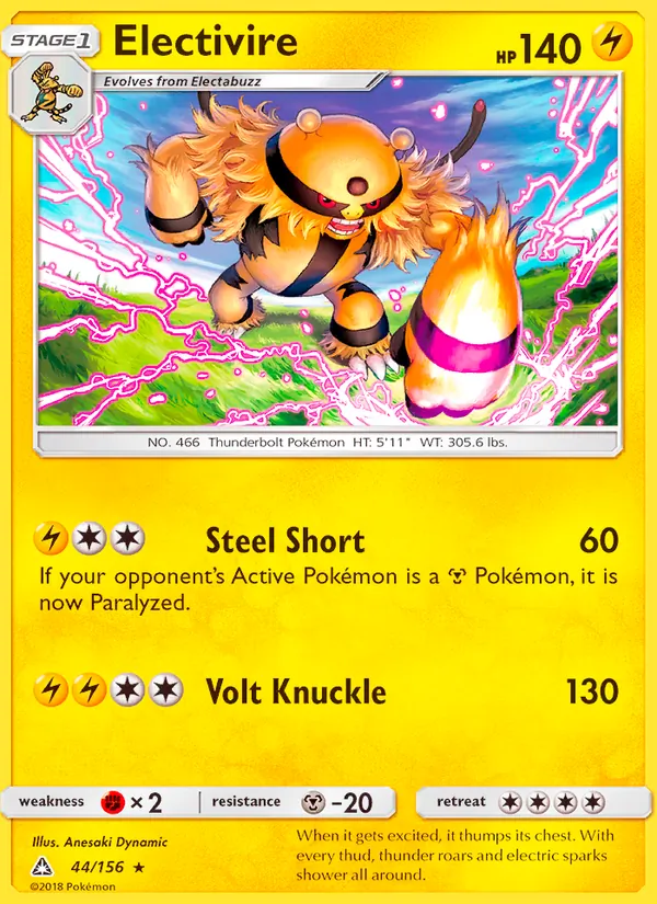 Electivire — Ultra Prism #44 (Pokémon TCG card)