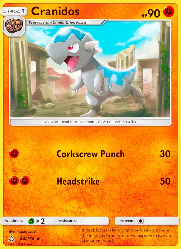 Cranidos — Ultra Prism #64 (Pokémon TCG card)