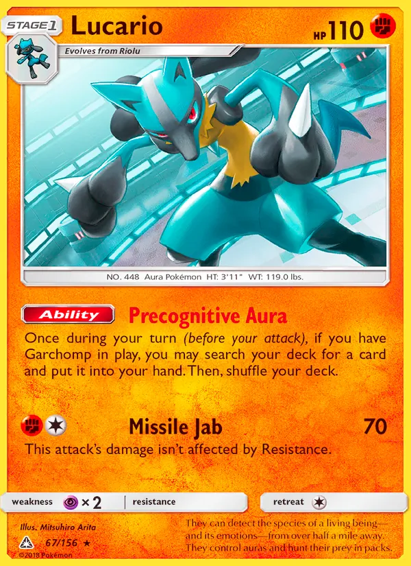 Lucario — Ultra Prism #67 (Pokémon TCG card)