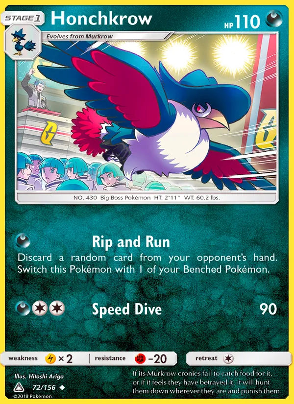 Honchkrow — Ultra Prism #72 (Pokémon TCG card)