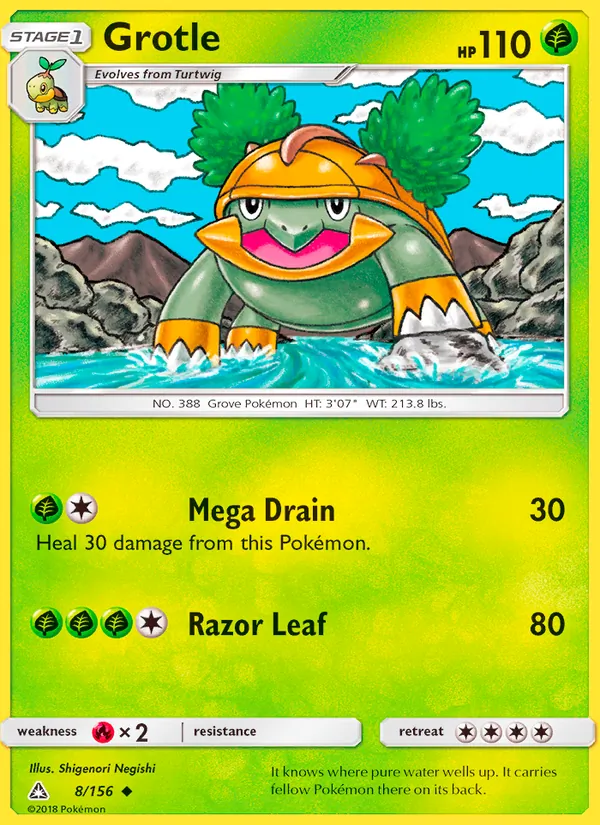 Grotle — Ultra Prism #8 (Pokémon TCG card)