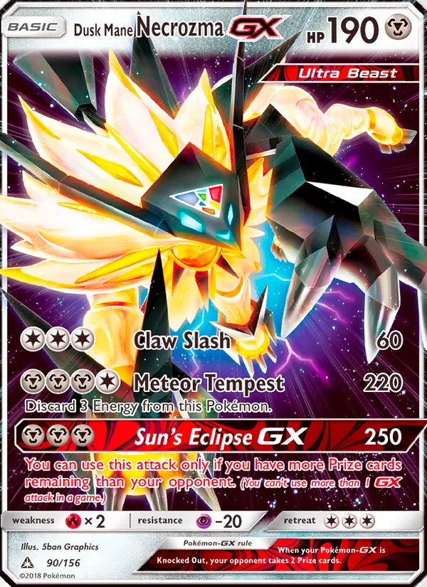 Dusk Mane Necrozma GX — Ultra Prism #90 (Pokémon TCG card)