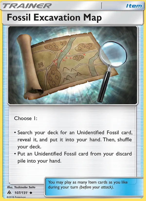 Fossil Excavation Map — Forbidden Light #107 (Pokémon TCG card)