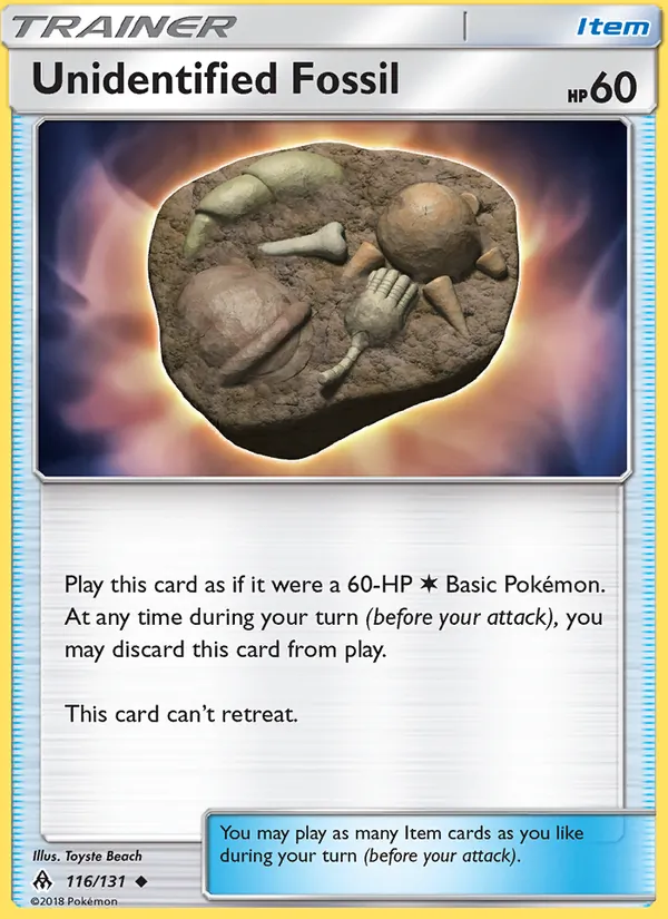 Unidentified Fossil — Forbidden Light #116 (Pokémon TCG card)