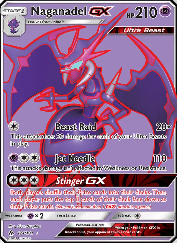 Naganadel GX — Forbidden Light #121 (Pokémon TCG card)