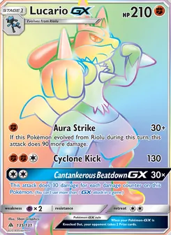 Lucario GX (Forbidden Light #135)