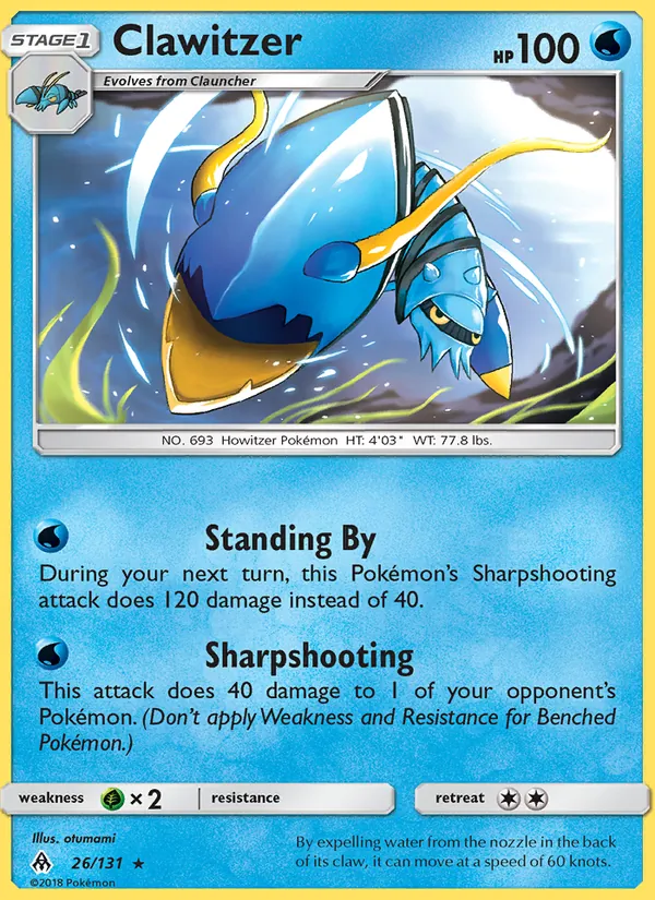 Clawitzer — Forbidden Light #26 (Pokémon TCG card)