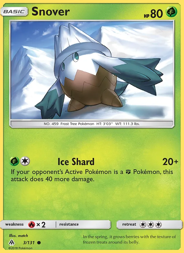 Snover — Forbidden Light #3 (Pokémon TCG card)