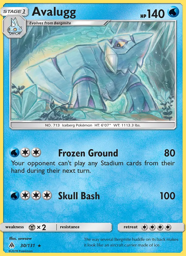 Avalugg — Forbidden Light #30 (Pokémon TCG card)