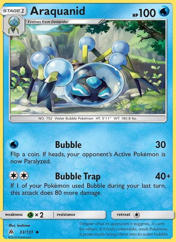 Araquanid — Forbidden Light #33 (Pokémon TCG card)