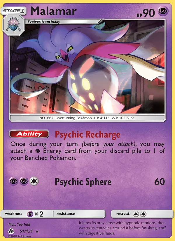 Malamar — Forbidden Light #51 (Pokémon TCG card)