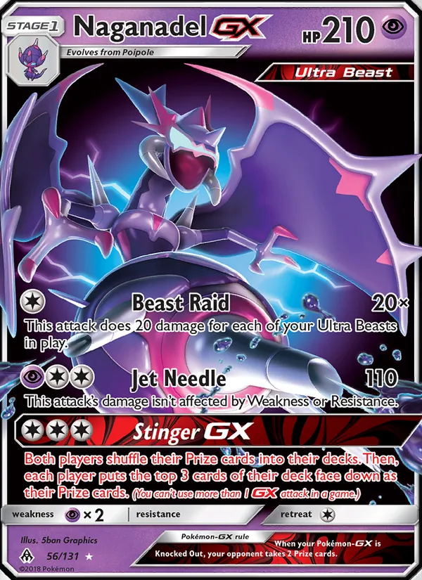 Naganadel GX — Forbidden Light #56 (Pokémon TCG card)