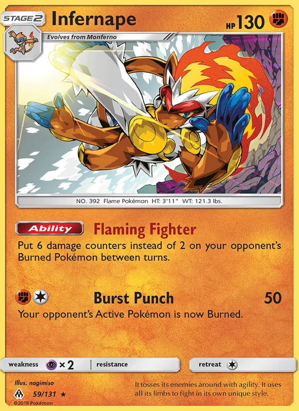 Infernape — Forbidden Light #59 (Pokémon TCG card)