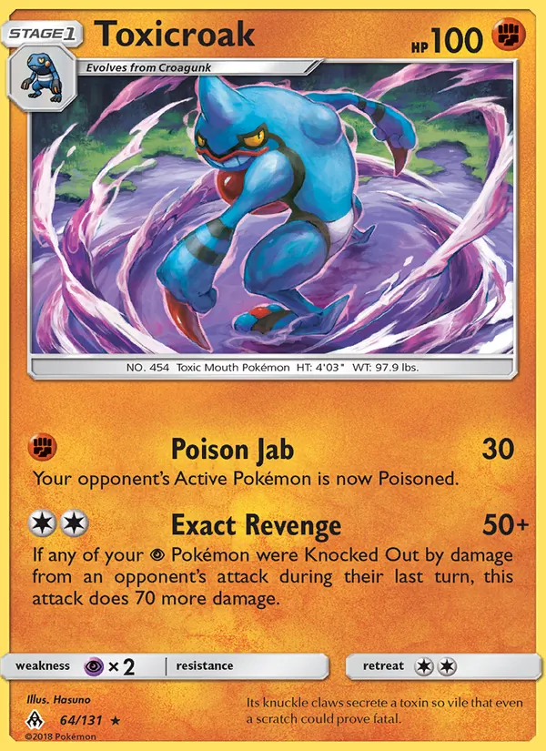 Toxicroak — Forbidden Light #64 (Pokémon TCG card)