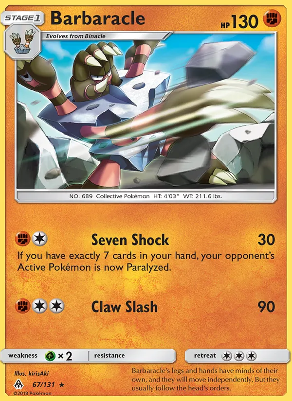 Barbaracle — Forbidden Light #67 (Pokémon TCG card)