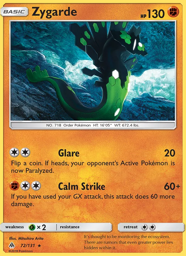 Zygarde — Forbidden Light #72 (Pokémon TCG card)
