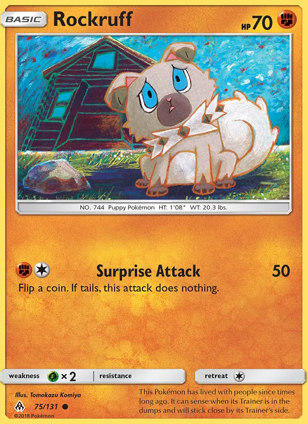 Rockruff — Forbidden Light #75 (Pokémon TCG card)