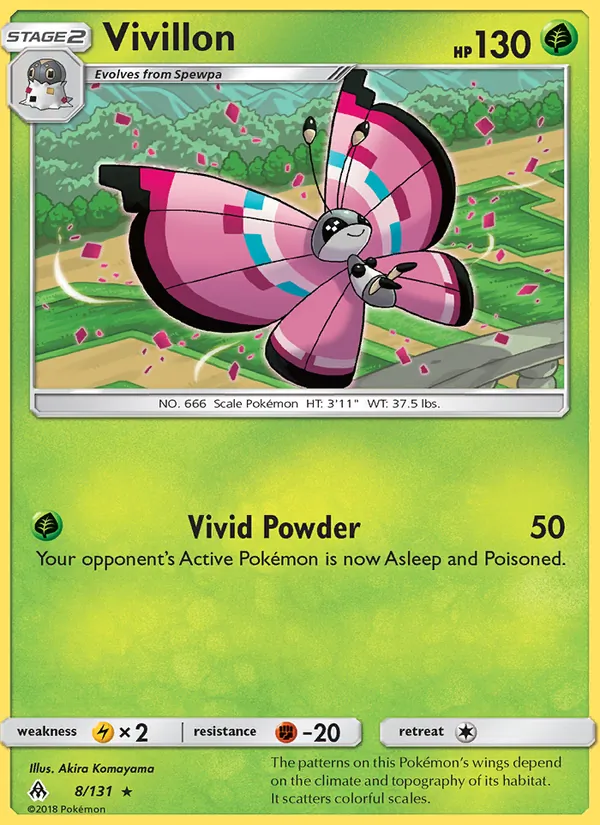 Vivillon — Forbidden Light #8 (Pokémon TCG card)