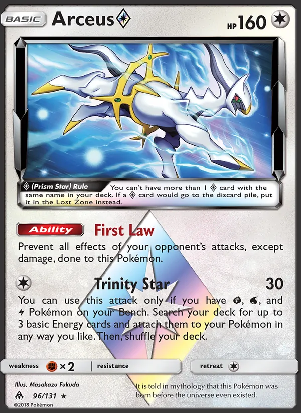 Arceus ◇ — Forbidden Light #96 (Pokémon TCG card)