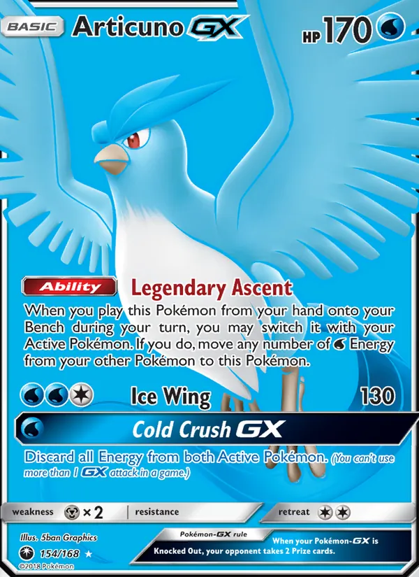 Articuno GX — Celestial Storm #154 (Pokémon TCG card)