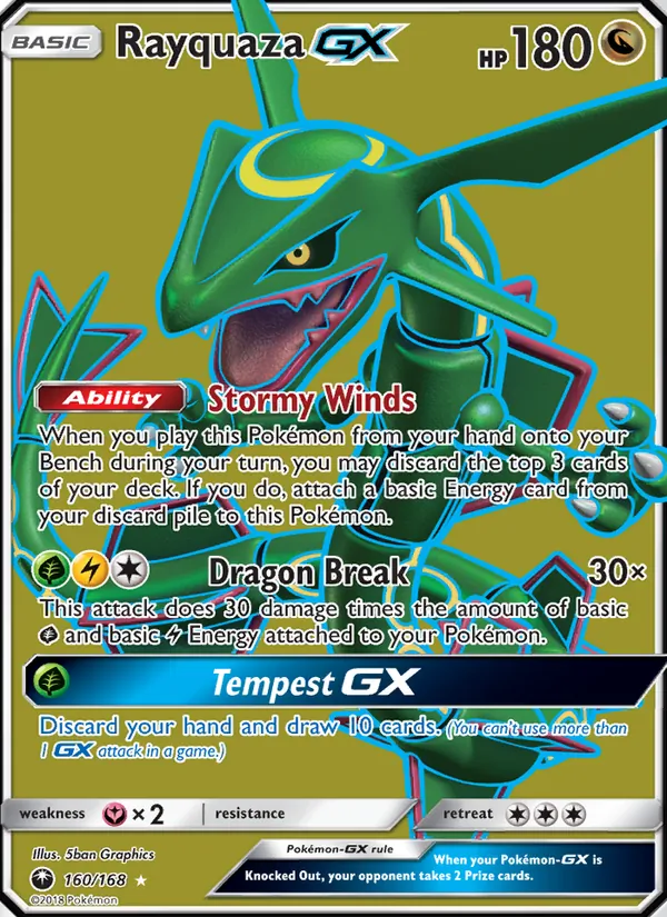 Rayquaza GX — Celestial Storm #160 (Pokémon TCG card)