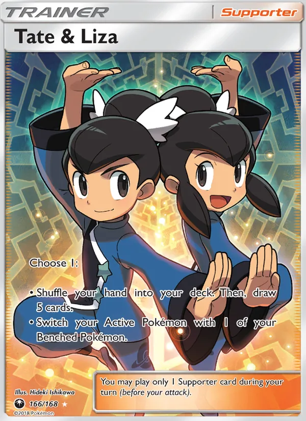 Tate & Liza — Celestial Storm #166 (Pokémon TCG card)