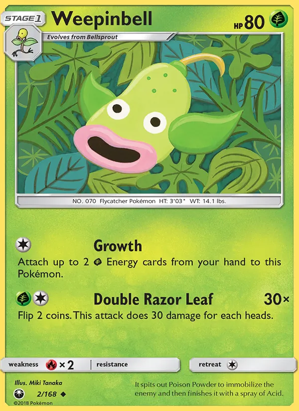 Weepinbell — Celestial Storm #2 (Pokémon TCG card)