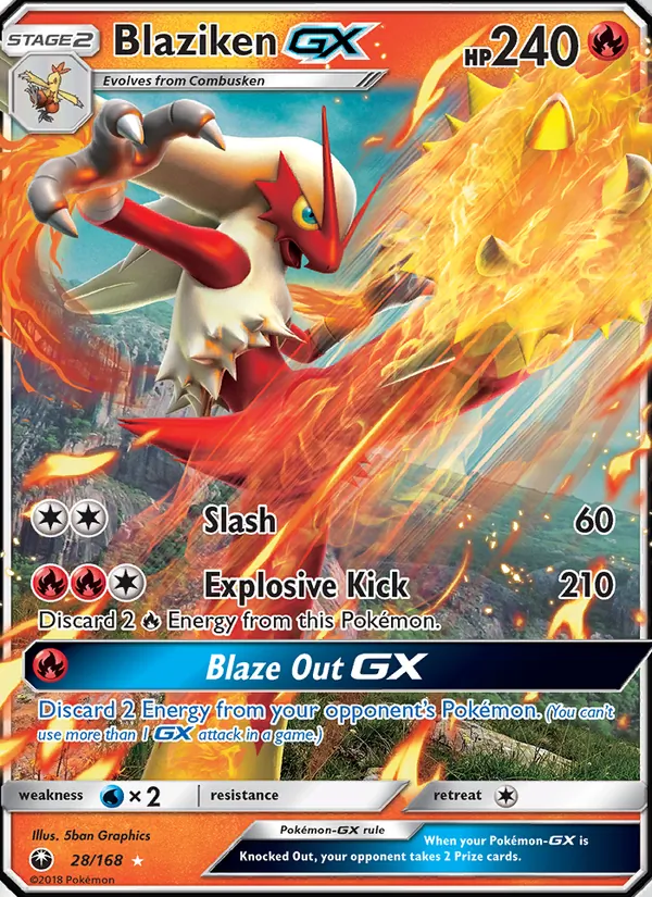 Blaziken GX — Celestial Storm #28 (Pokémon TCG card)