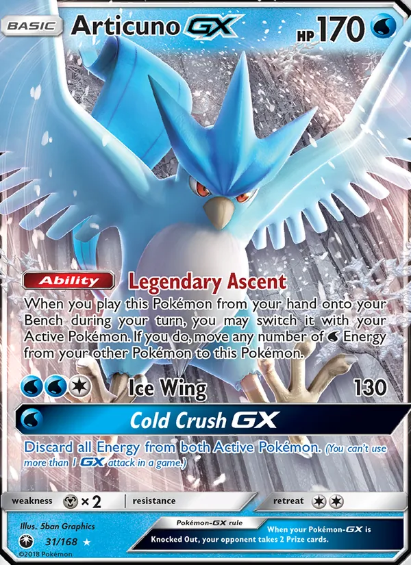 Articuno GX — Celestial Storm #31 (Pokémon TCG card)