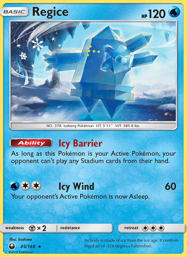 Regice — Celestial Storm #45 (Pokémon TCG card)