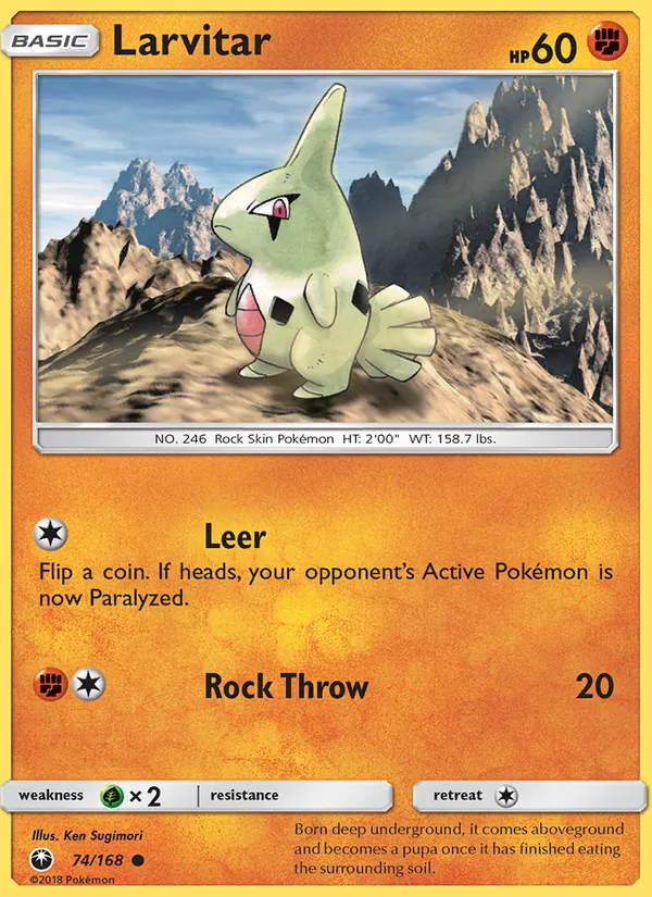 Larvitar — Celestial Storm #74 (Pokémon TCG card)